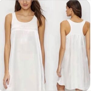 PJ Harlow White Short Satin Nightgown Sz S